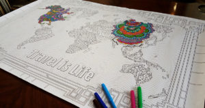 World Map Coloring Poster
