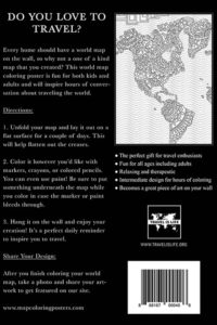 World Map Coloring Poster - Back