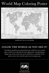 World Map Coloring Poster - Front